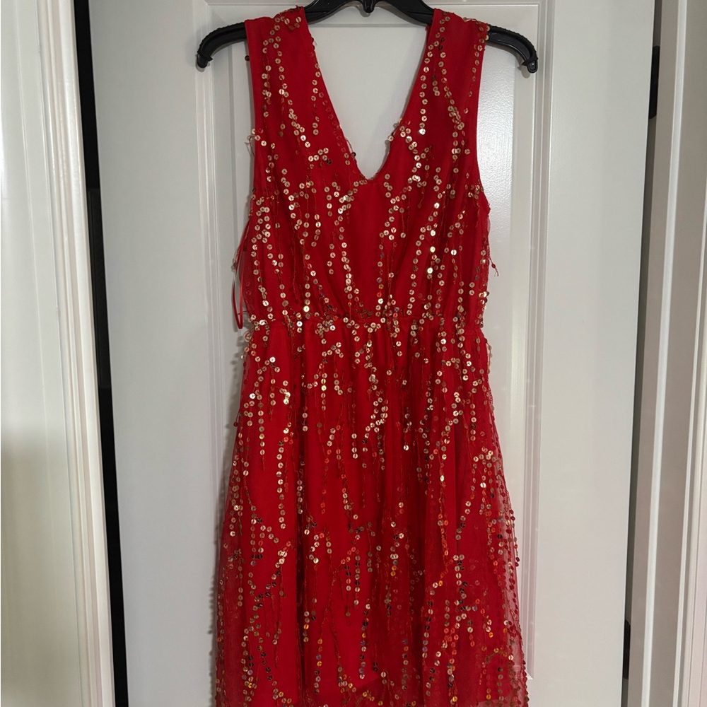 NWT Elegant Red Sequin Dress